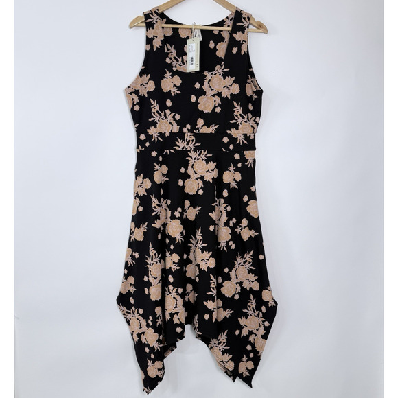 Pact Dresses & Skirts - Pact Organic Cotton Fit & Flare Handkerchief Hem Dress Size XL Twilight Floral
